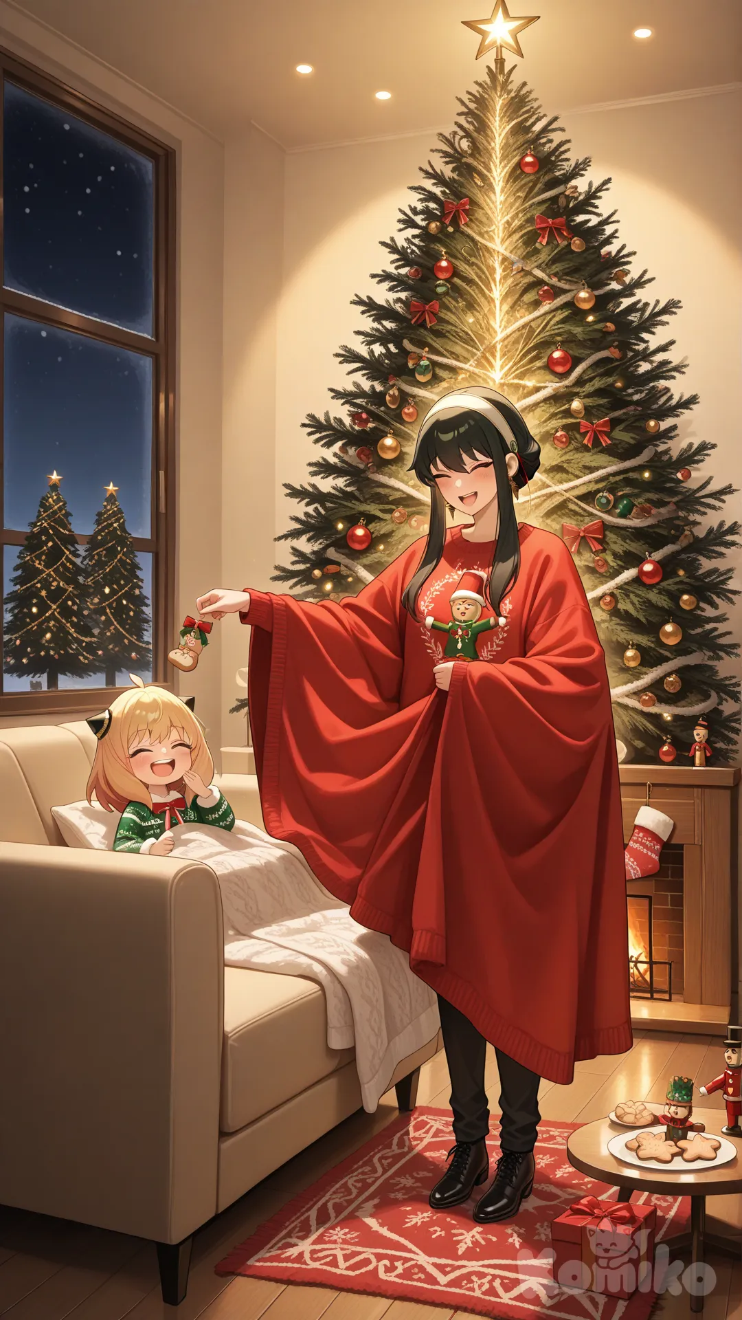 Christmas of mother and child
