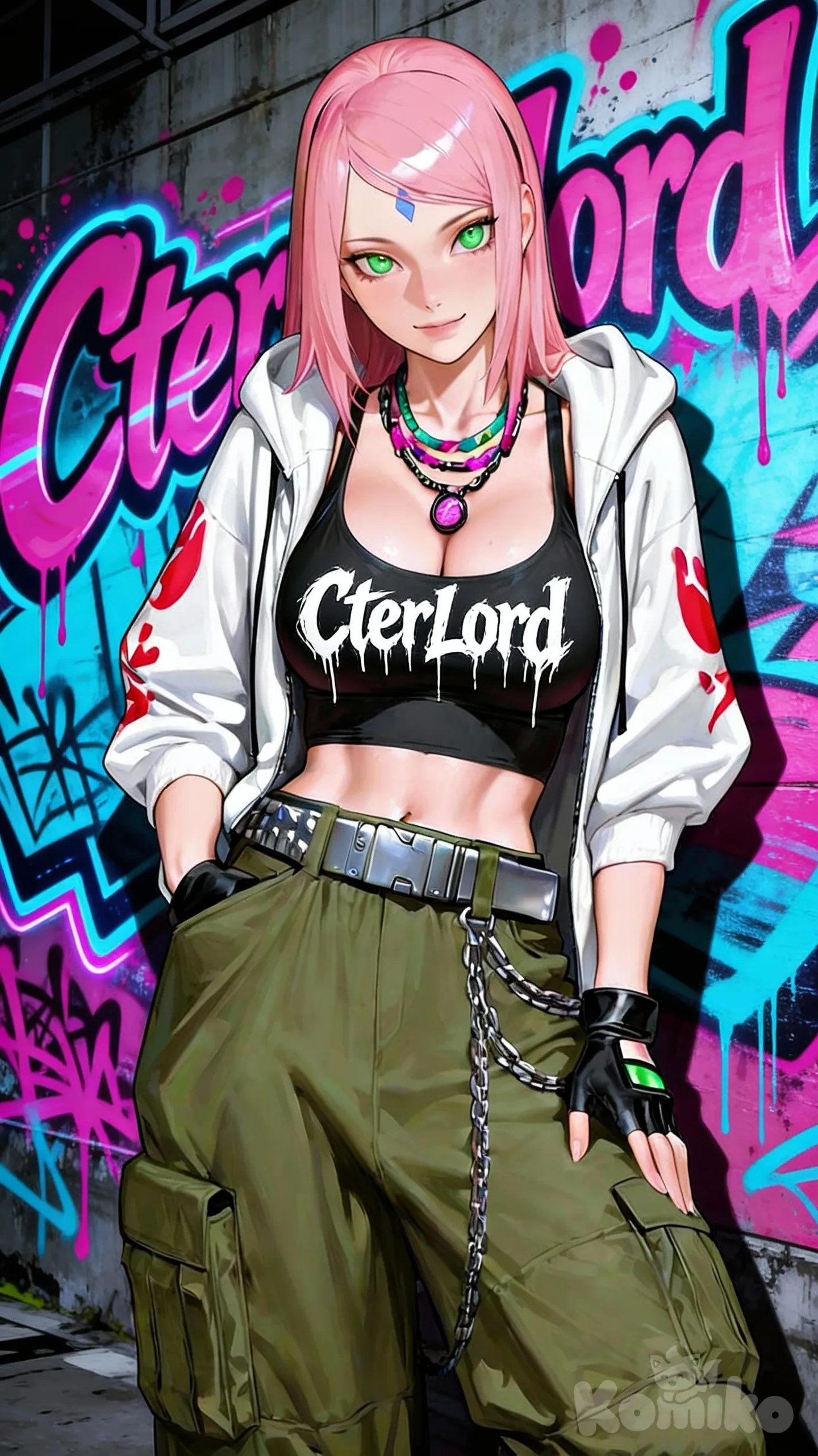 Sakura Cyberpunk style 