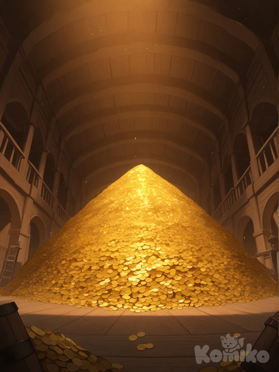 one piece, background with stolen gold