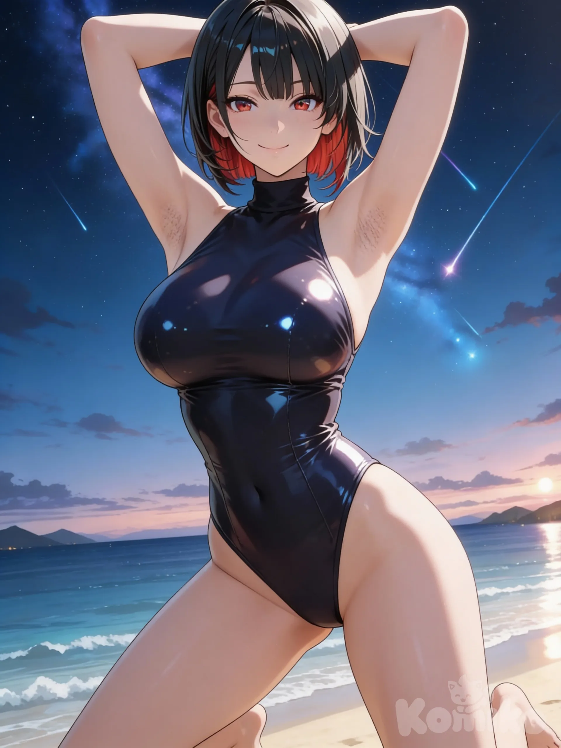 Que levante los brazos mostrando sus axilas y muestre sus piernas