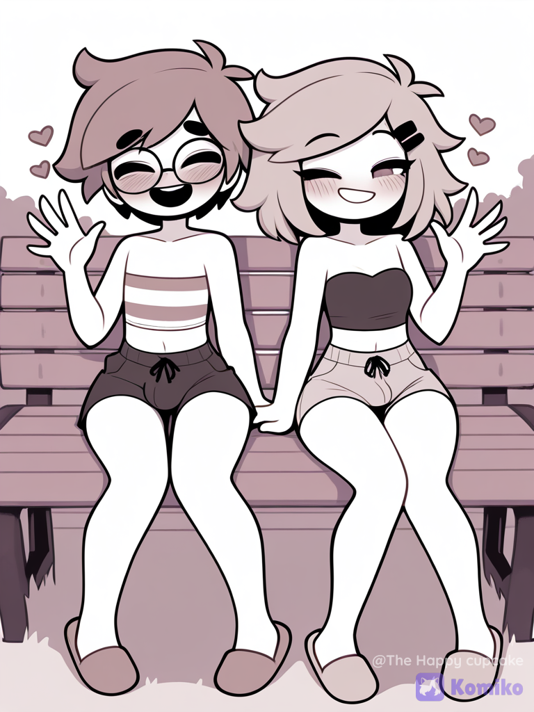 Winky & Finn's Cute Bench Wave! 💕😊