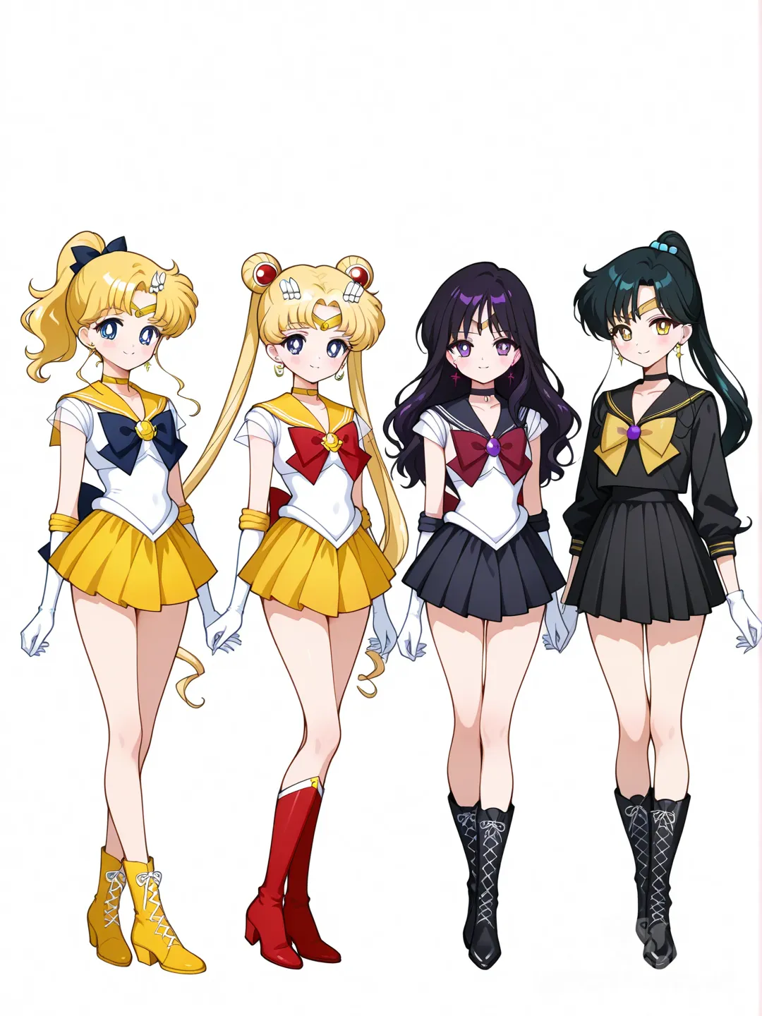 @sailor-urzer-sailor-topaz-ByPM yellow and white bow @Tsukino_Usagi red bow , @asuki-ayami-urOa, @risu-syukino-0NmG, 2girls