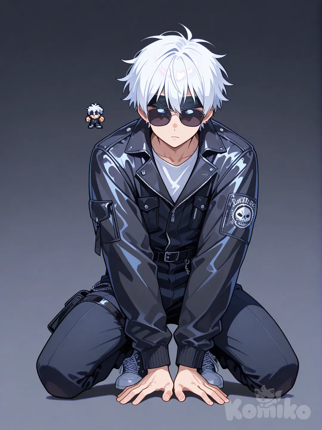 Pixel art game Gojo Satoru hero game 64 x 64