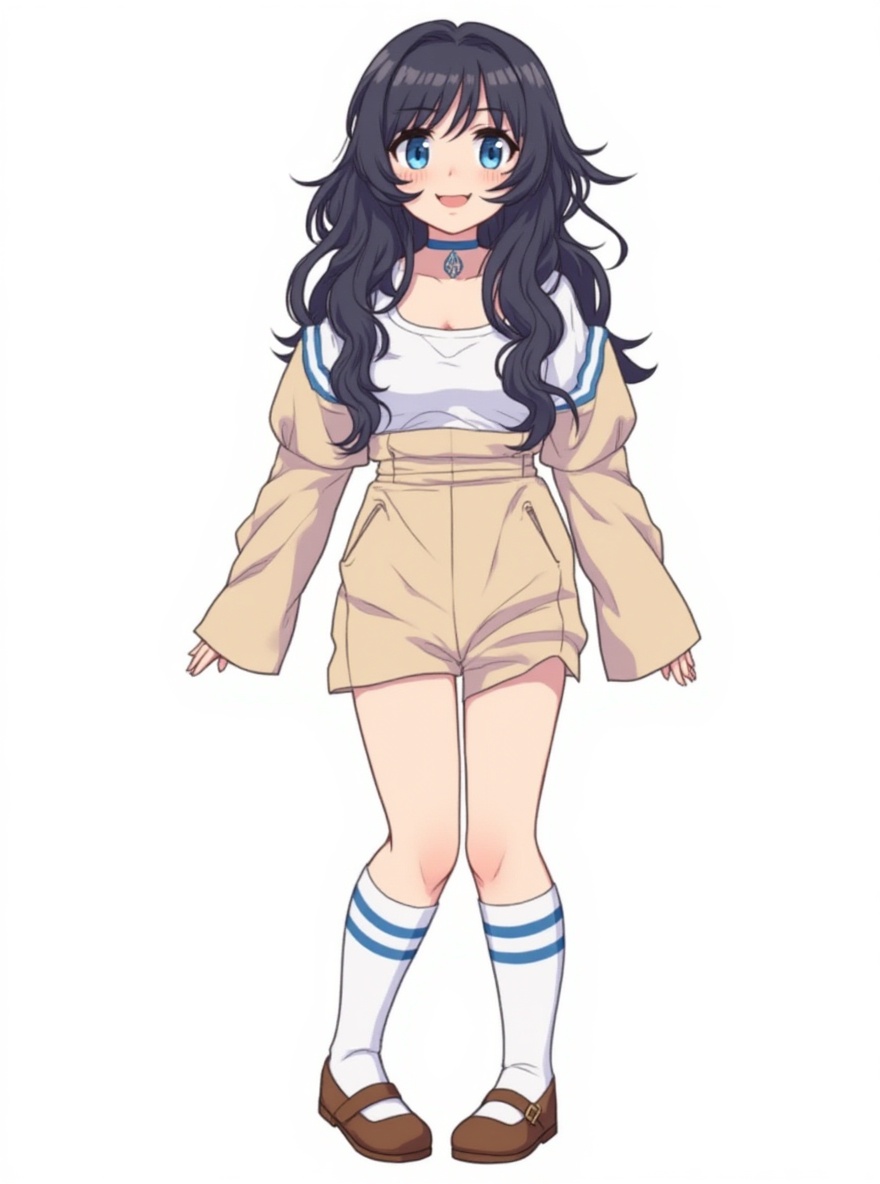 single character, full body, looking at viewer, anime style, simple background, white background