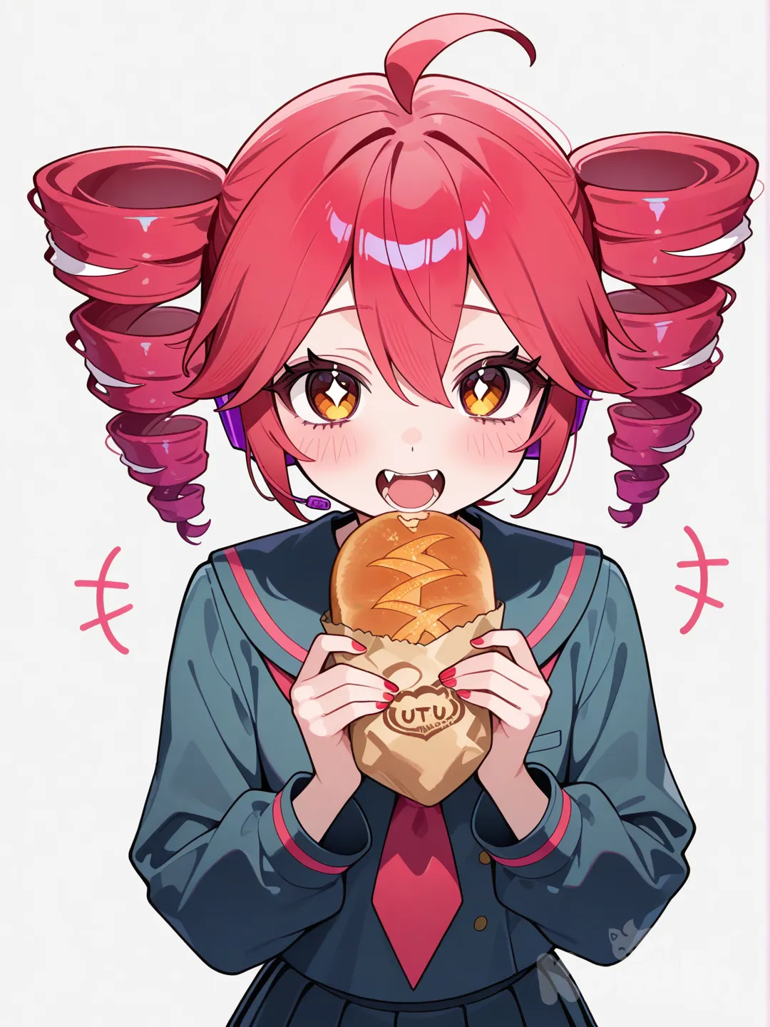 @kasane teto utau fanart holding bread