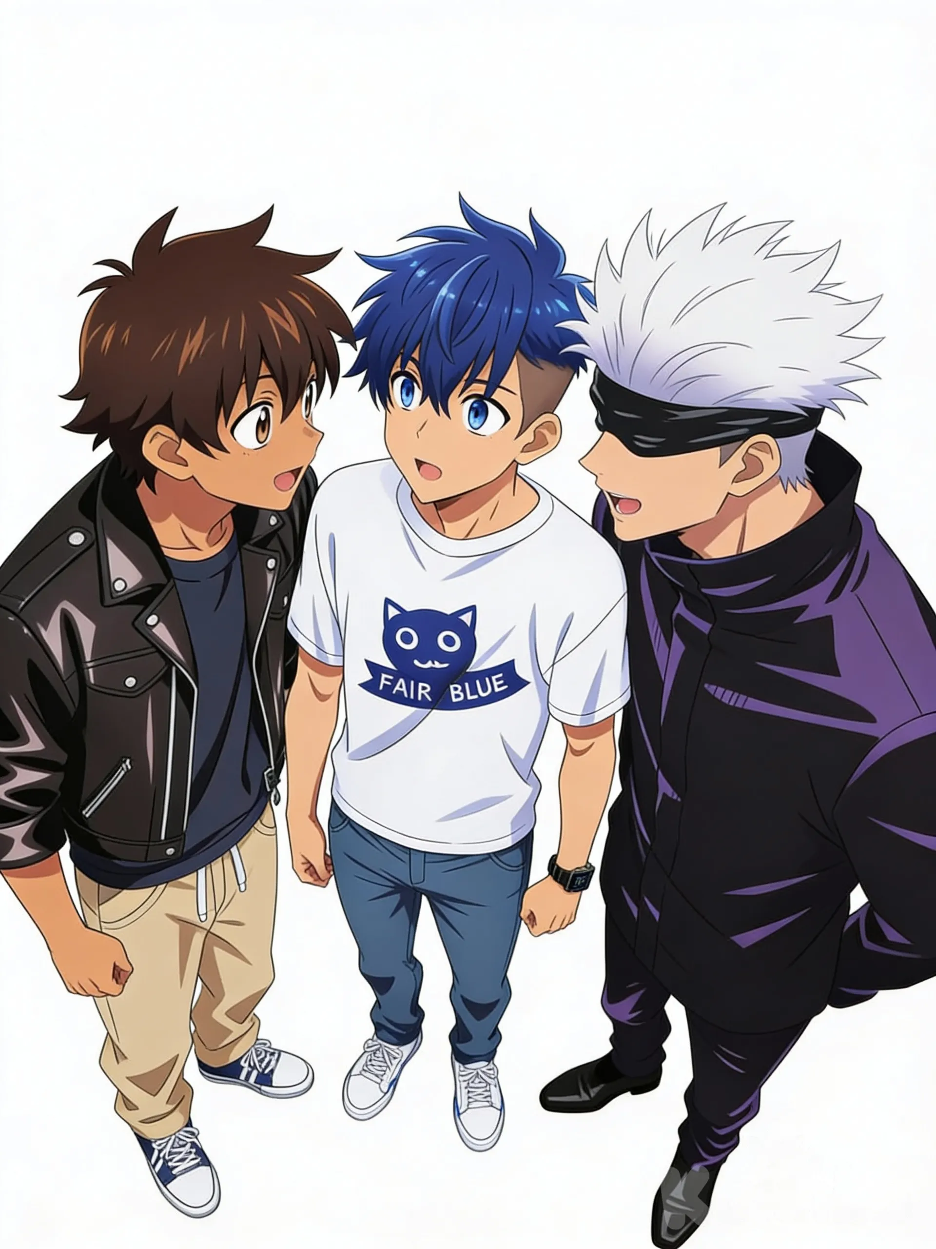 Preston and Michael chatting with Gojo Satoru