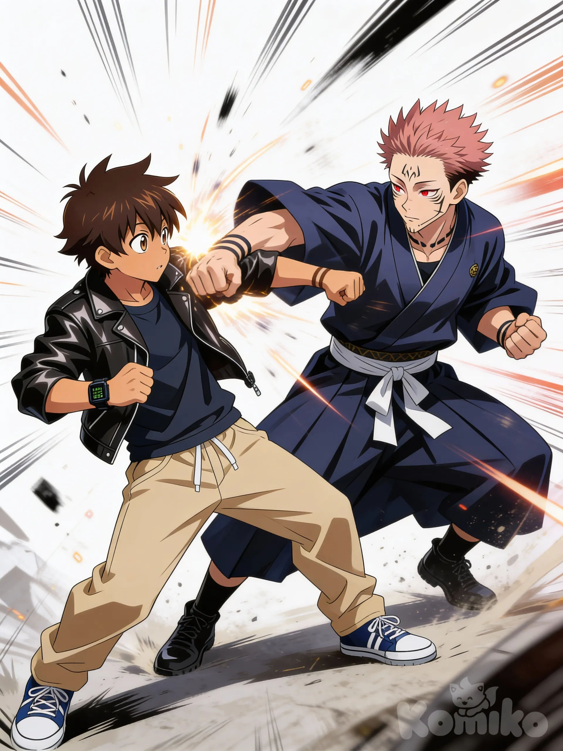 Preston the protagonist fighting sukuna