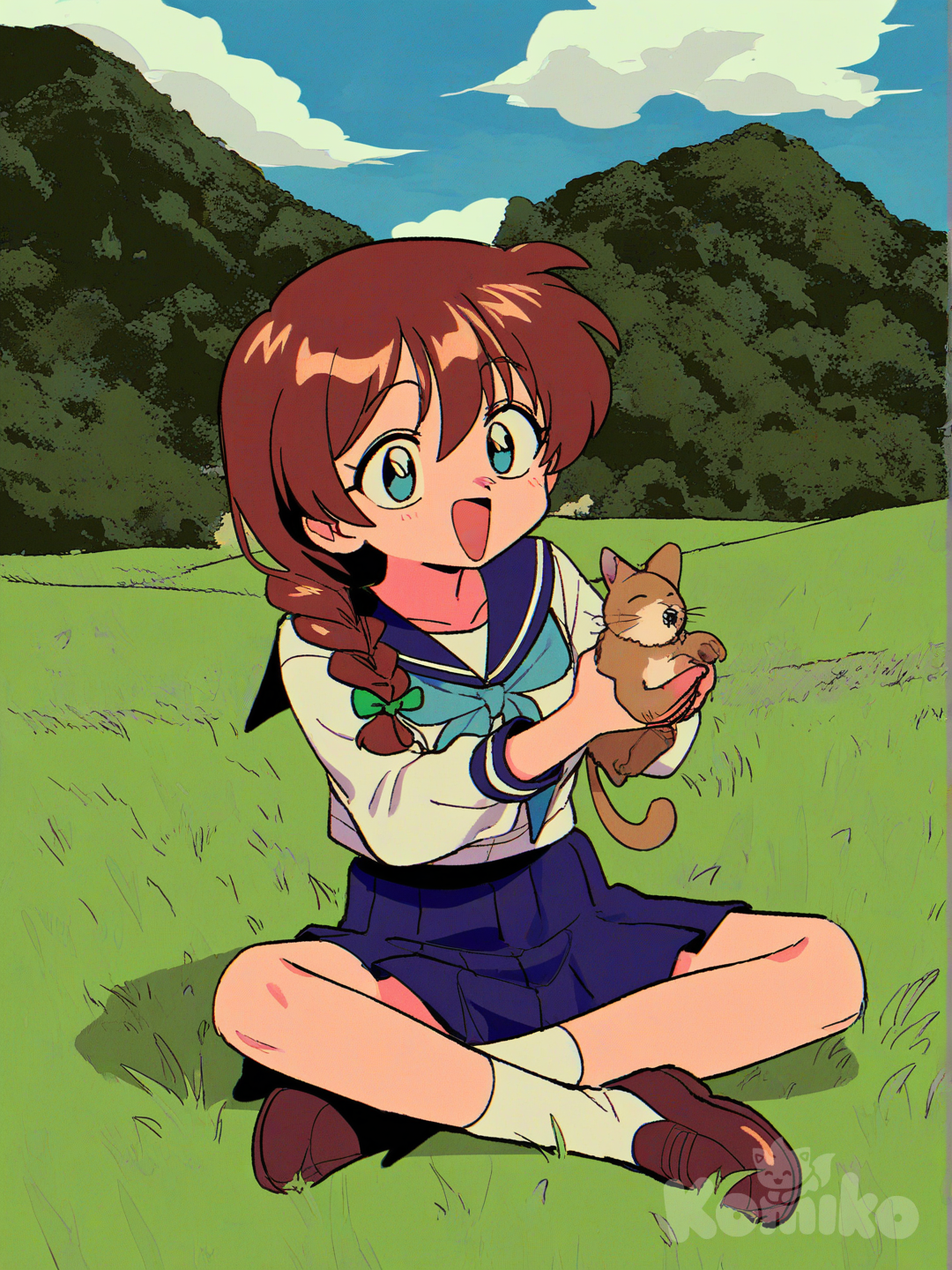 emma verde holding in cat