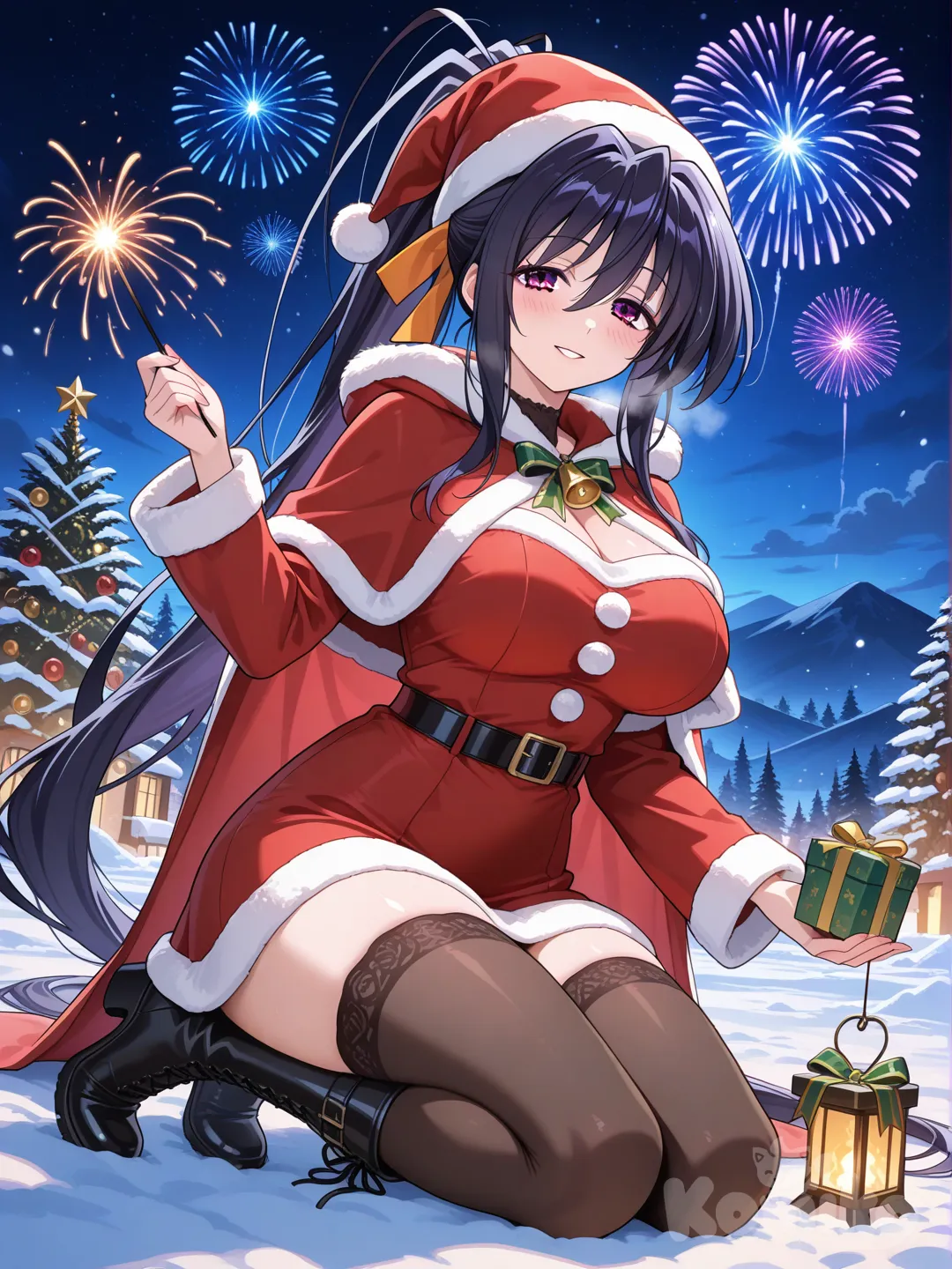 Akeno Himejima navideña