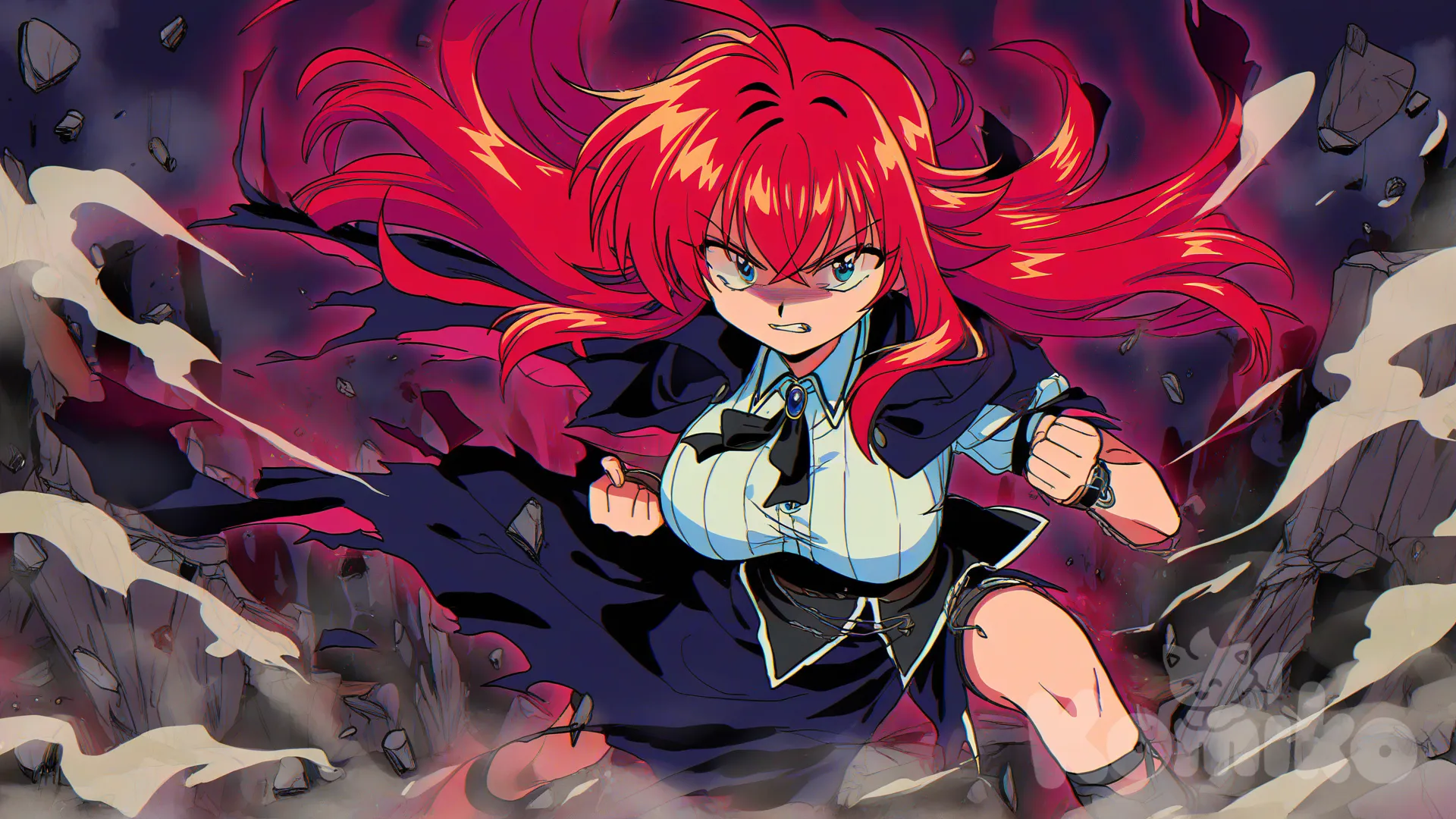 Rías Gremory en estilo de los 90