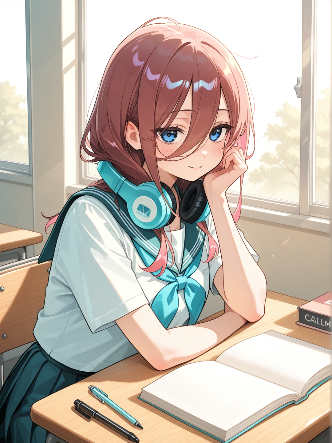 Miku Nakano: tarde de estudios