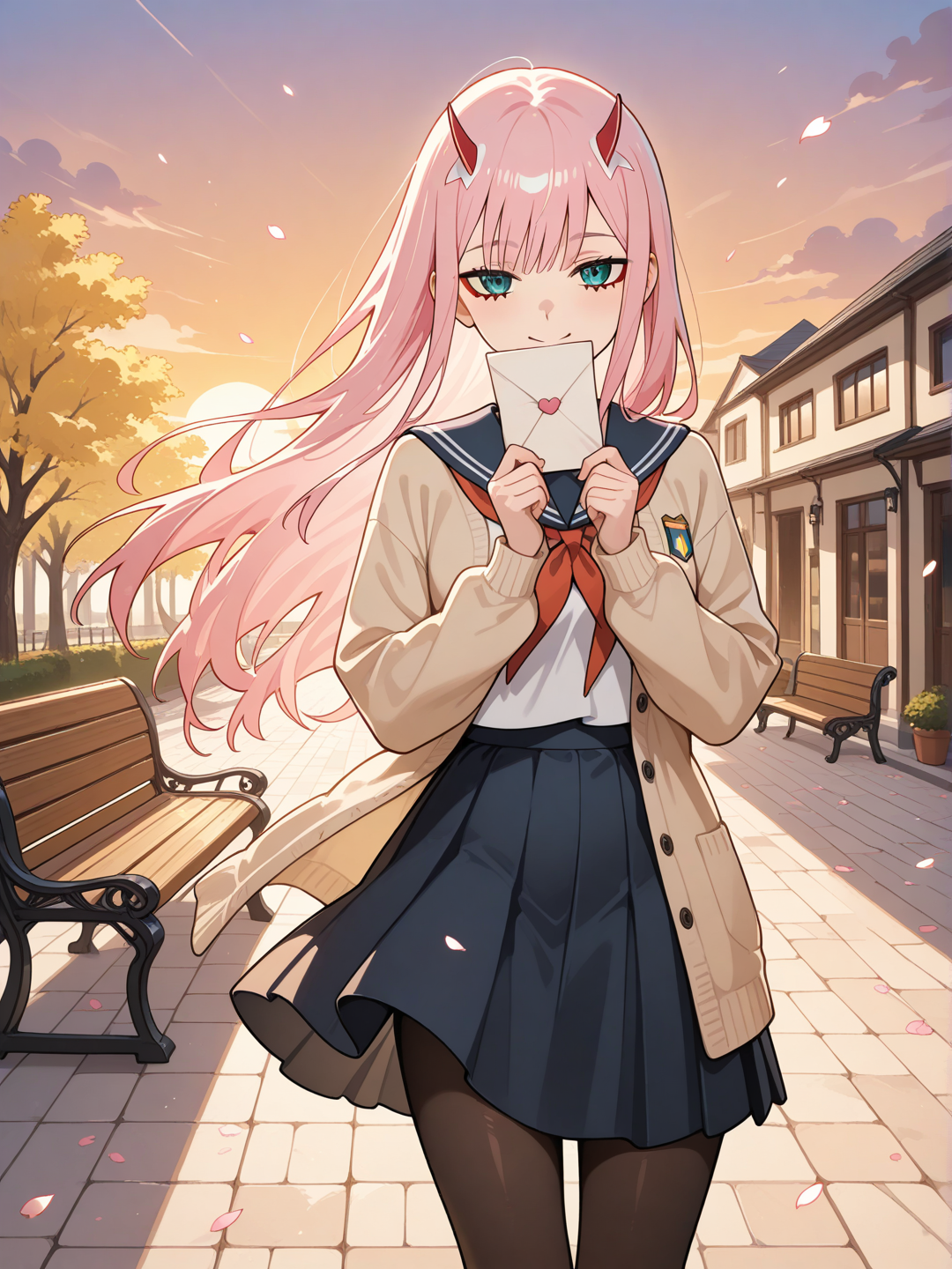 Zero Two: confesión al atardecer 