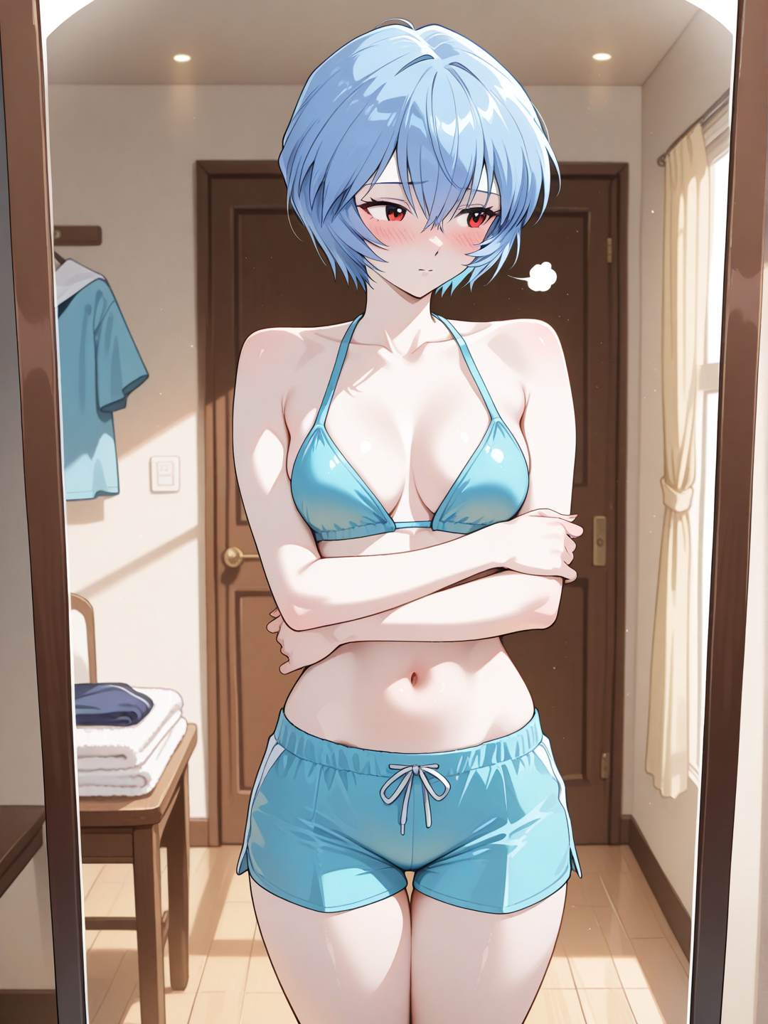 Rei Ayanami: probando traje de baño