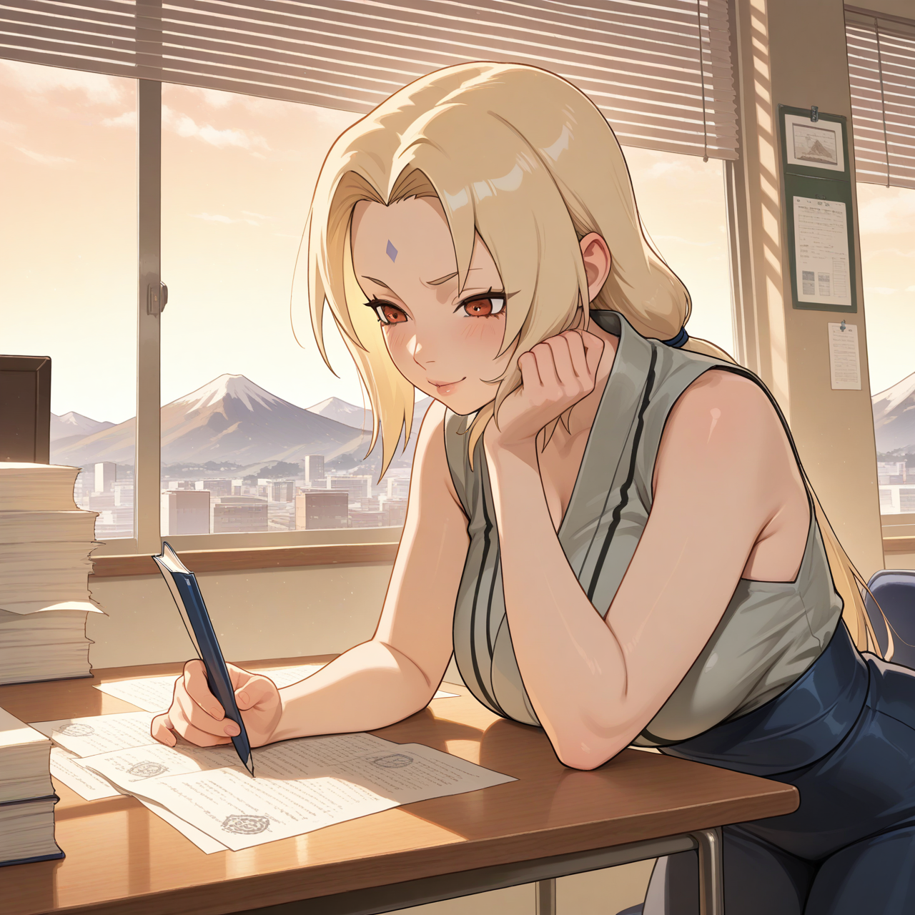 Tsunade: tarde de papeleo 