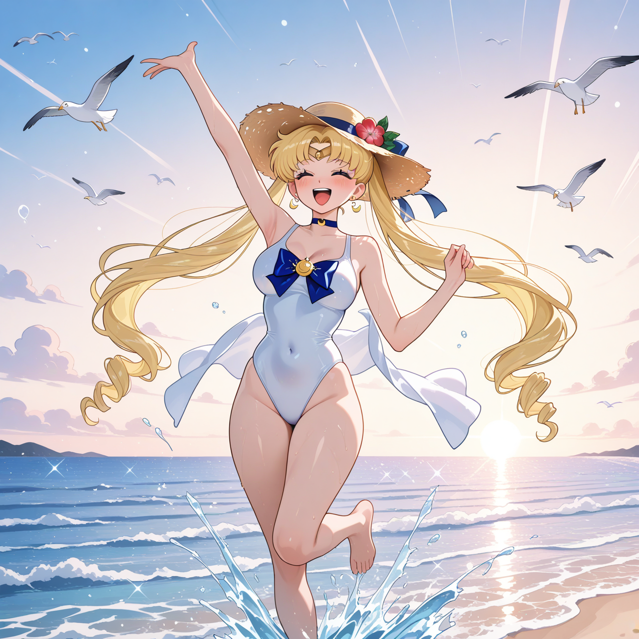 Usagi: diversión en la playa 