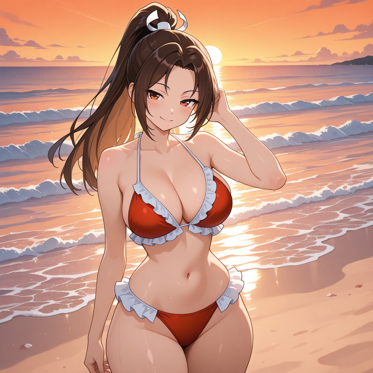 Mai Shiranui: Playa al atardecer