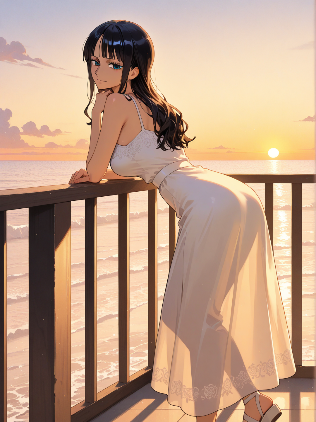 Nico Robin: Belleza al atardecer 
