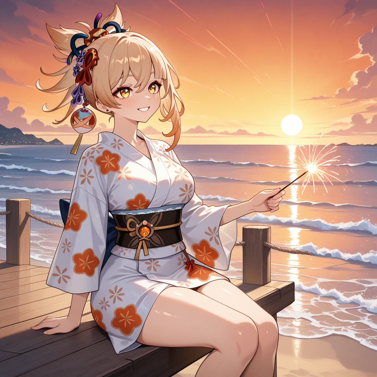 Yoimiya: Atardecer en Inazuma 