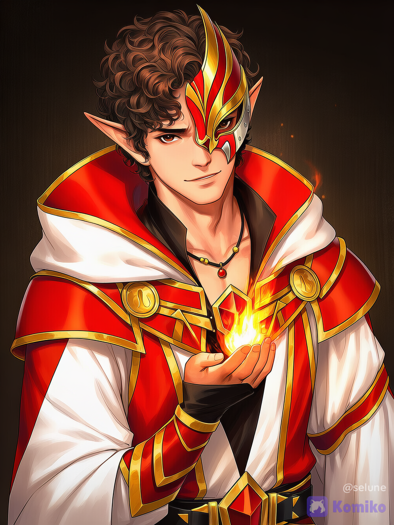 [semi-realistic-portrait-style], @snafe-07Cg, 1boy, head tilt, portrait, he smirks