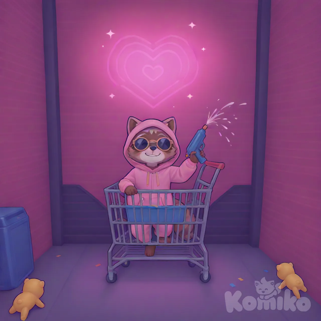 Tiny raccoon gangster