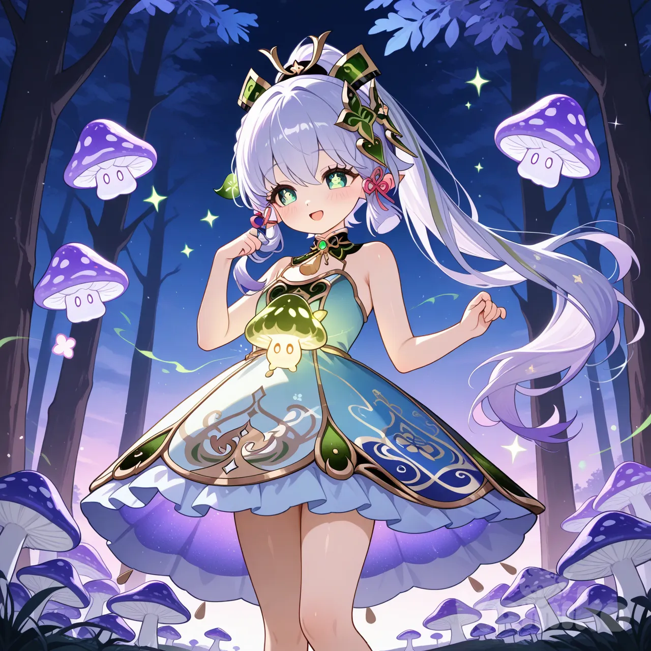 crystal patterns on their caps