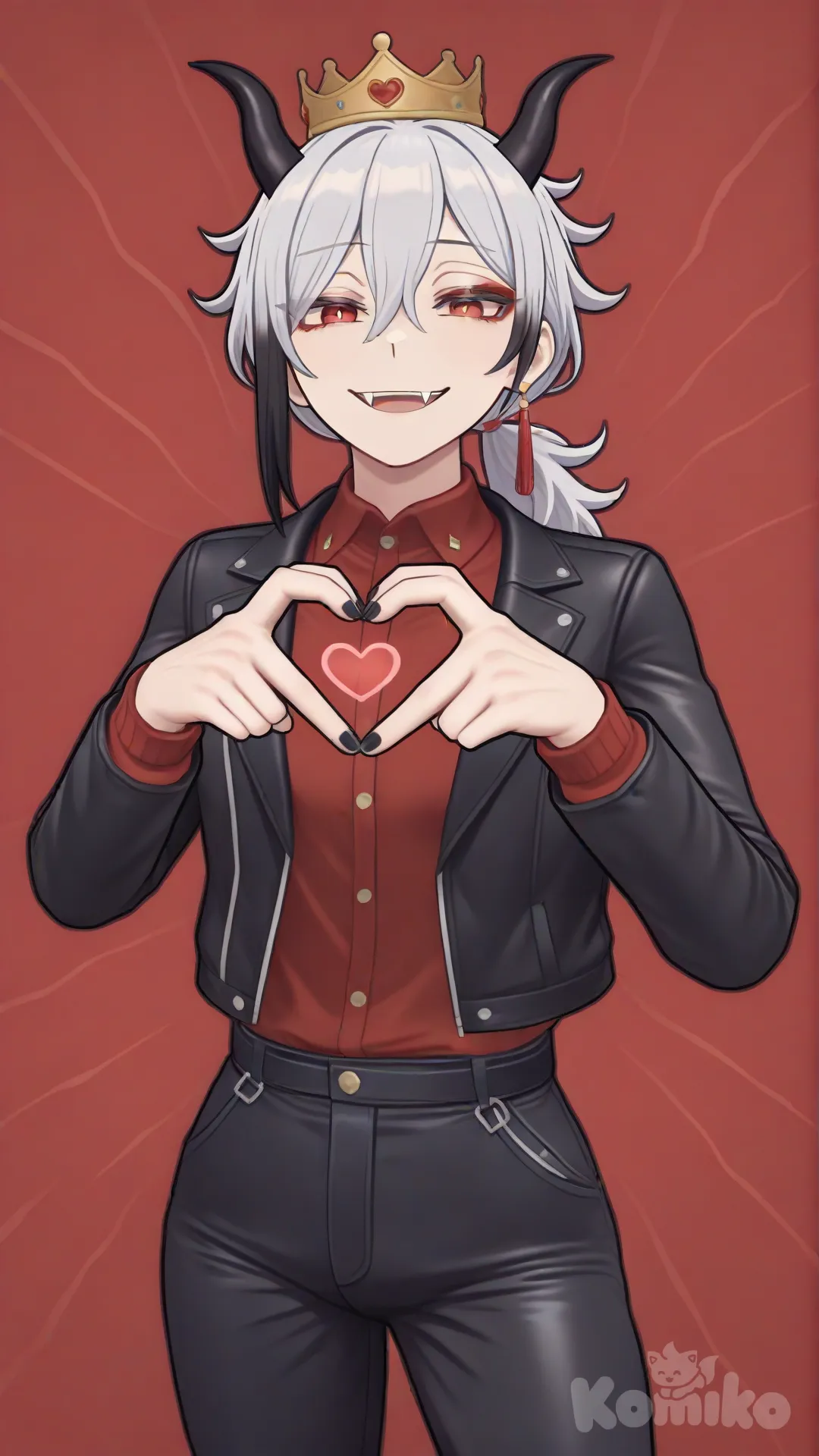 Demon with heart hands