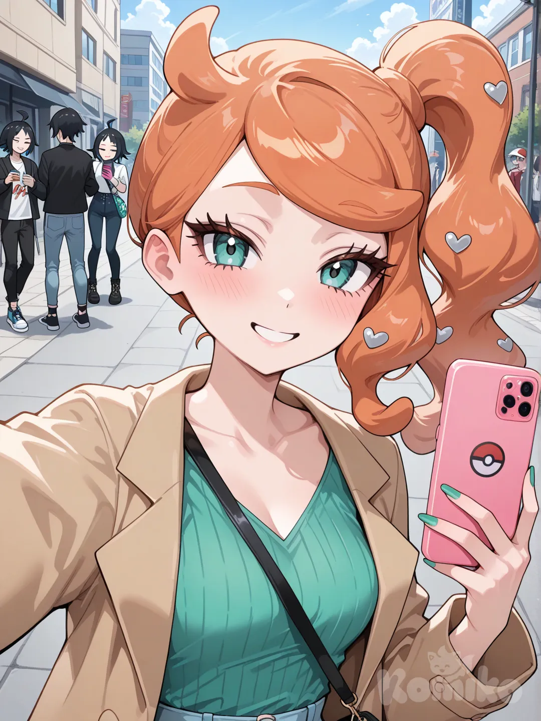 1boy, 1girl, 2people, @Sonia_(Pokemon), @Cheren_(Pokemon), selfie