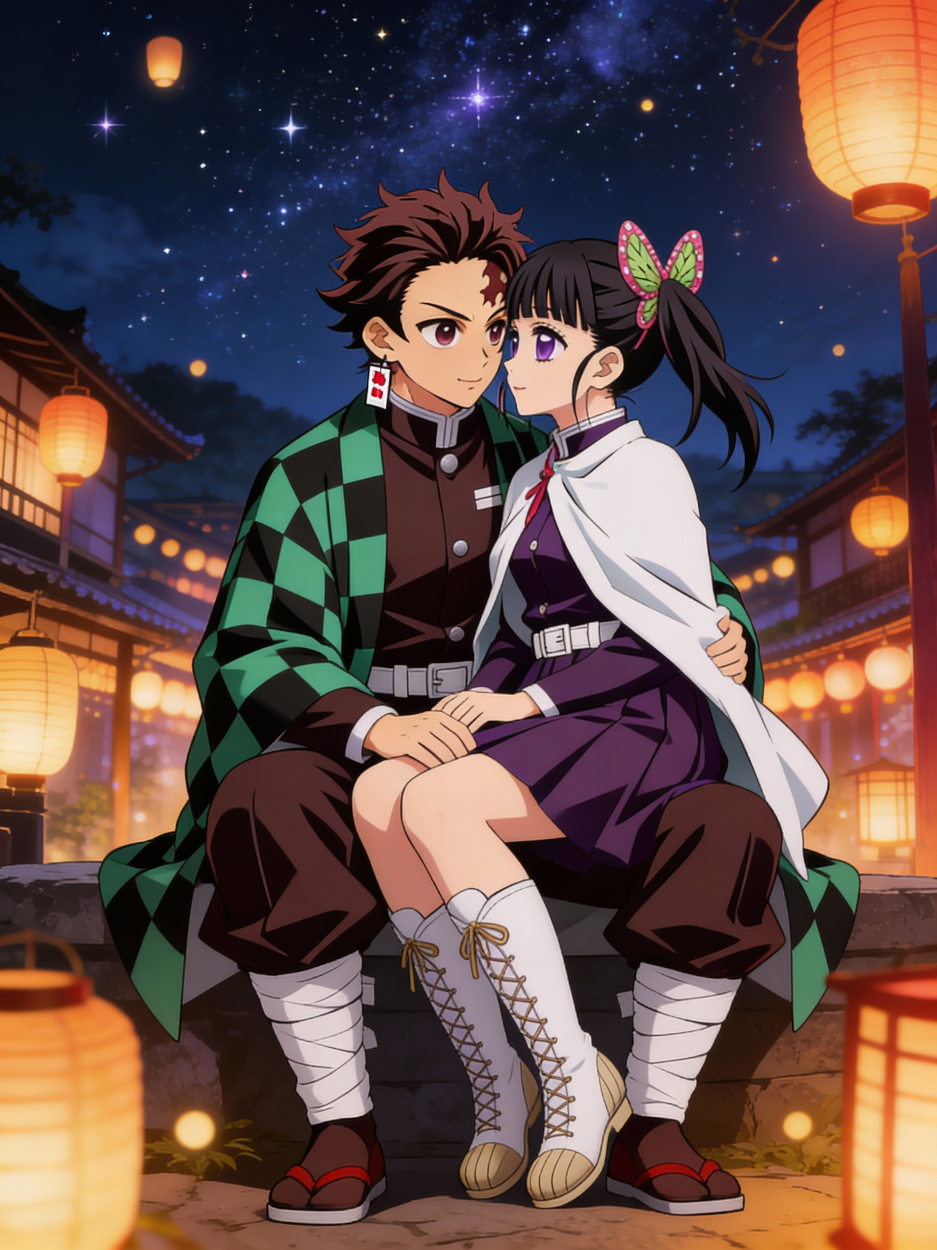 Tanjiro and Kanao on a date