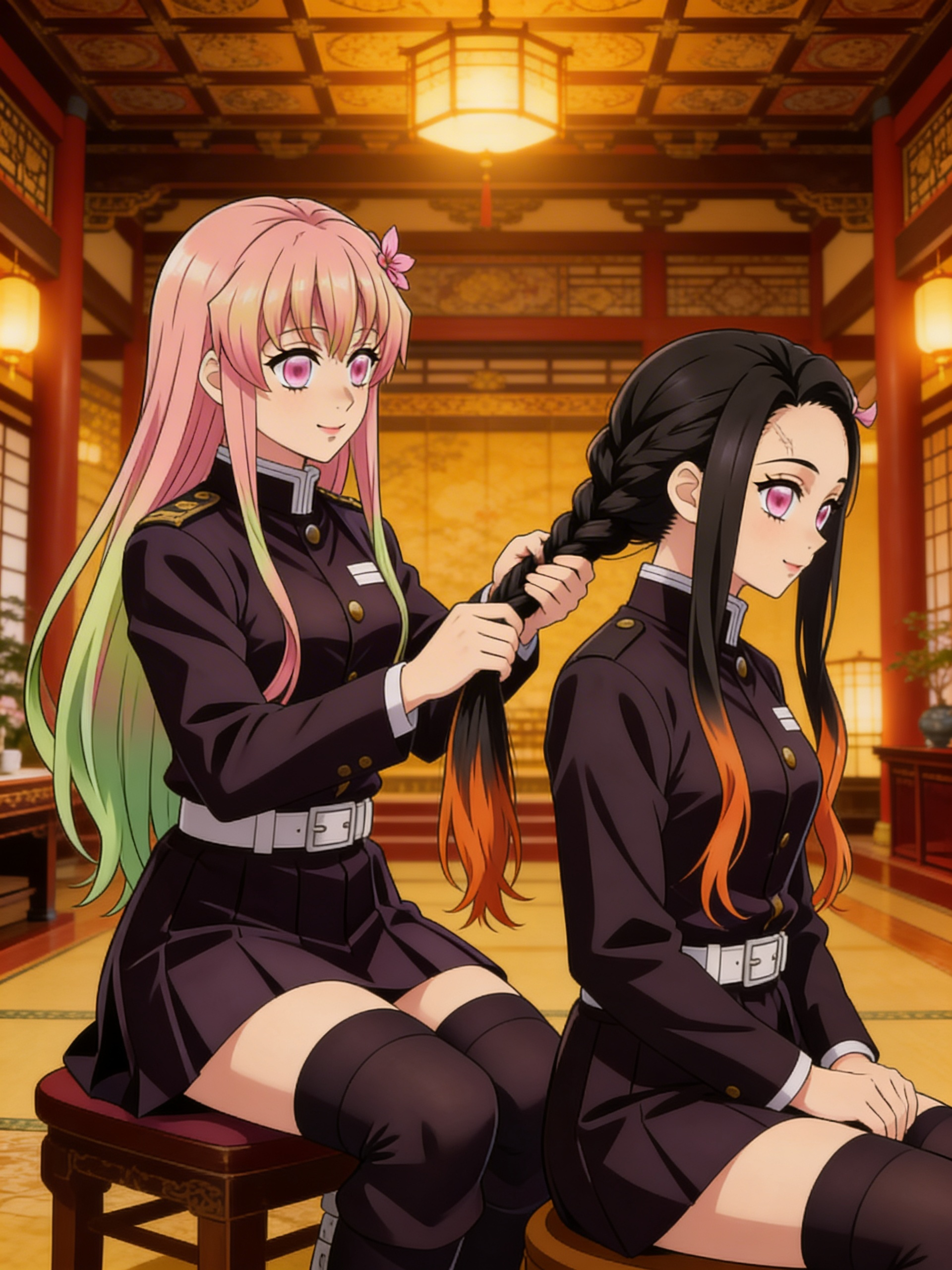 Luna Styling Nezuko's Hair