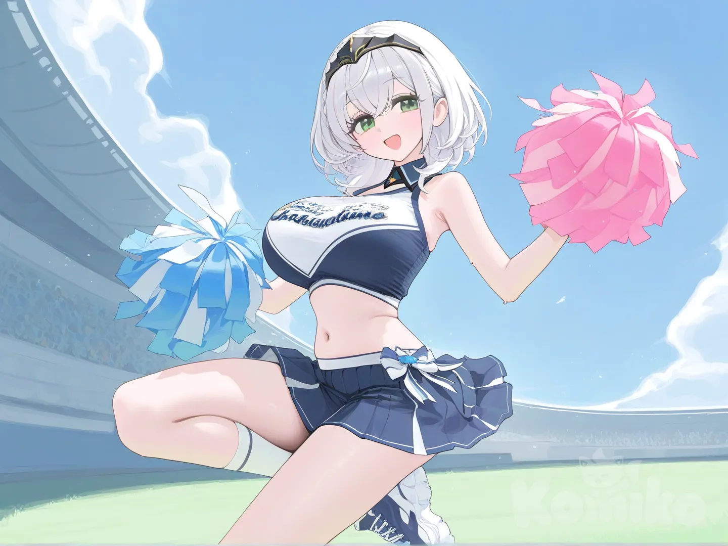 @Shirogane_Noel, cheerleader, [vibrant-anime-style]