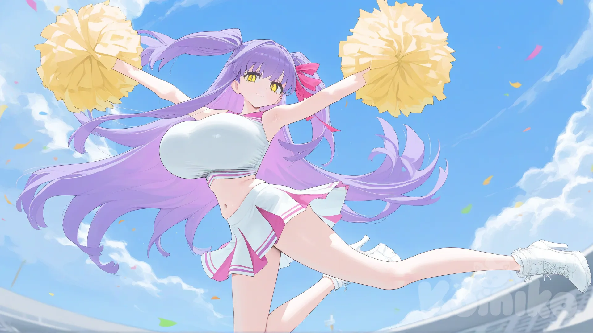 passionlip (fate), cheerleader, [vibrant-anime-style]