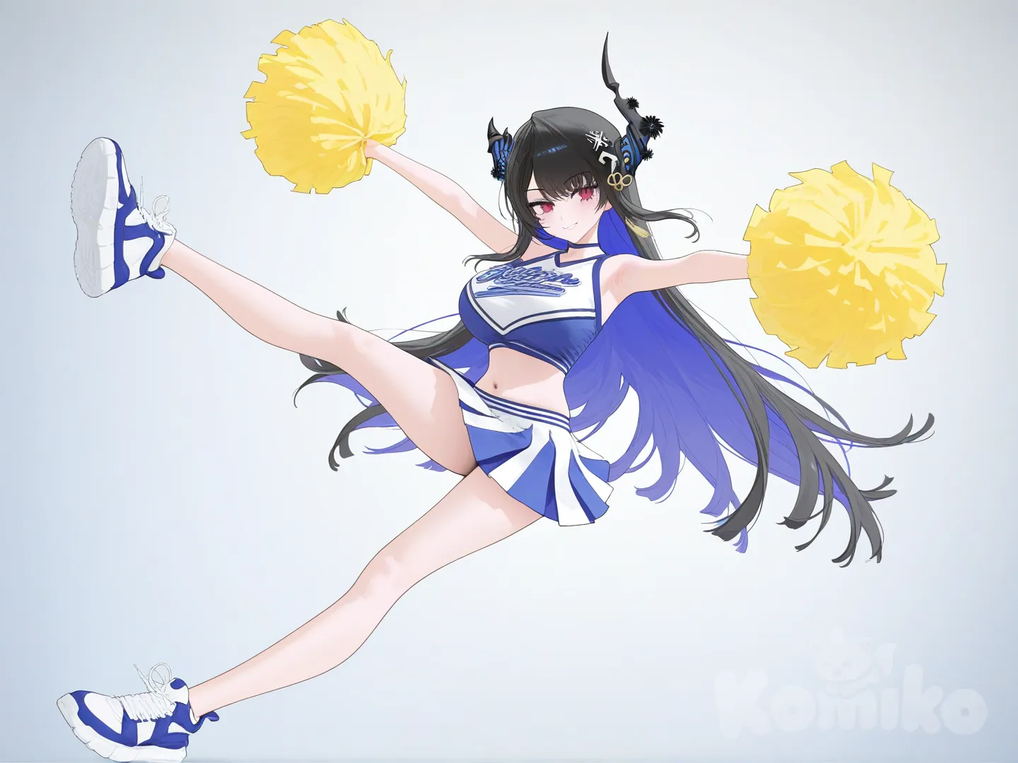 @Nerissa_Ravencroft_(1St_Costume), cheerleader, [vibrant-anime-style]