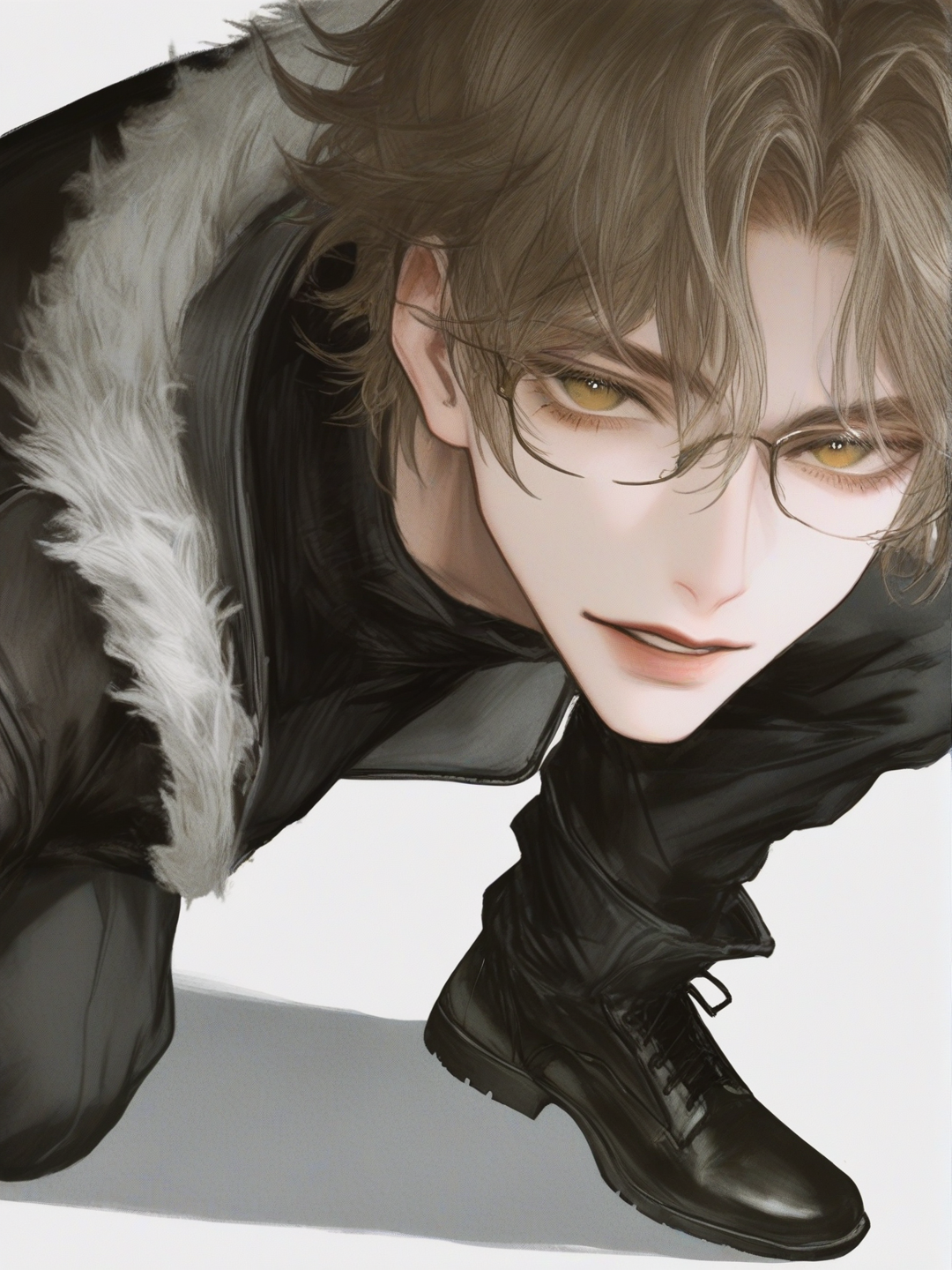 [semi-realistic-portrait-style] 1boy, single character, full body, looking at viewer, anime style, simple background, white background