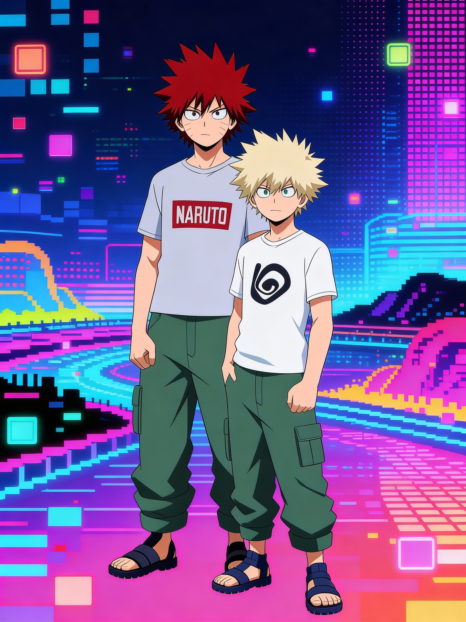 @zack-b9Tb, @eric-5BRs wake up in a digital world , [flat-illustration-style]