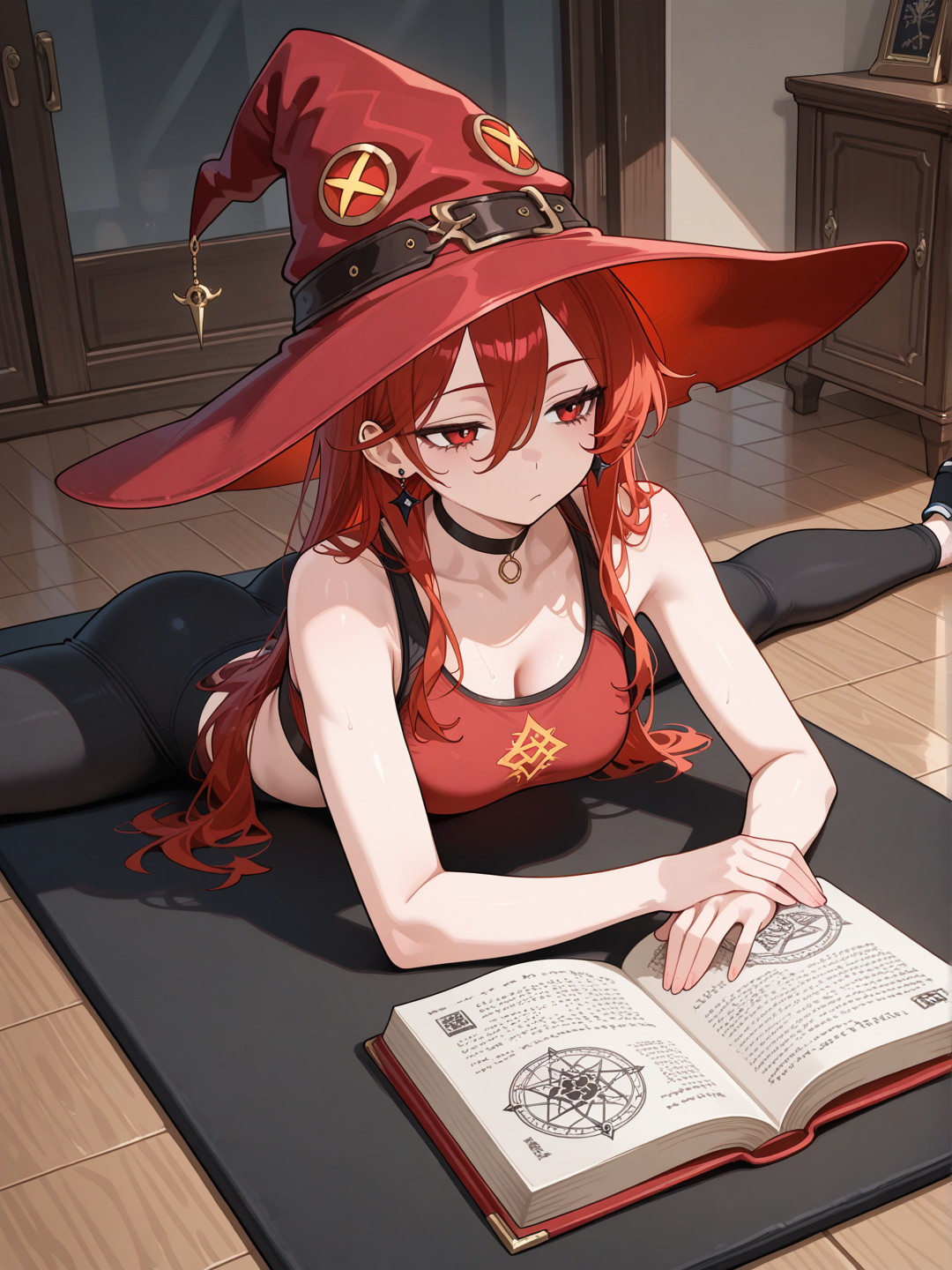 Witch girl doing yoga