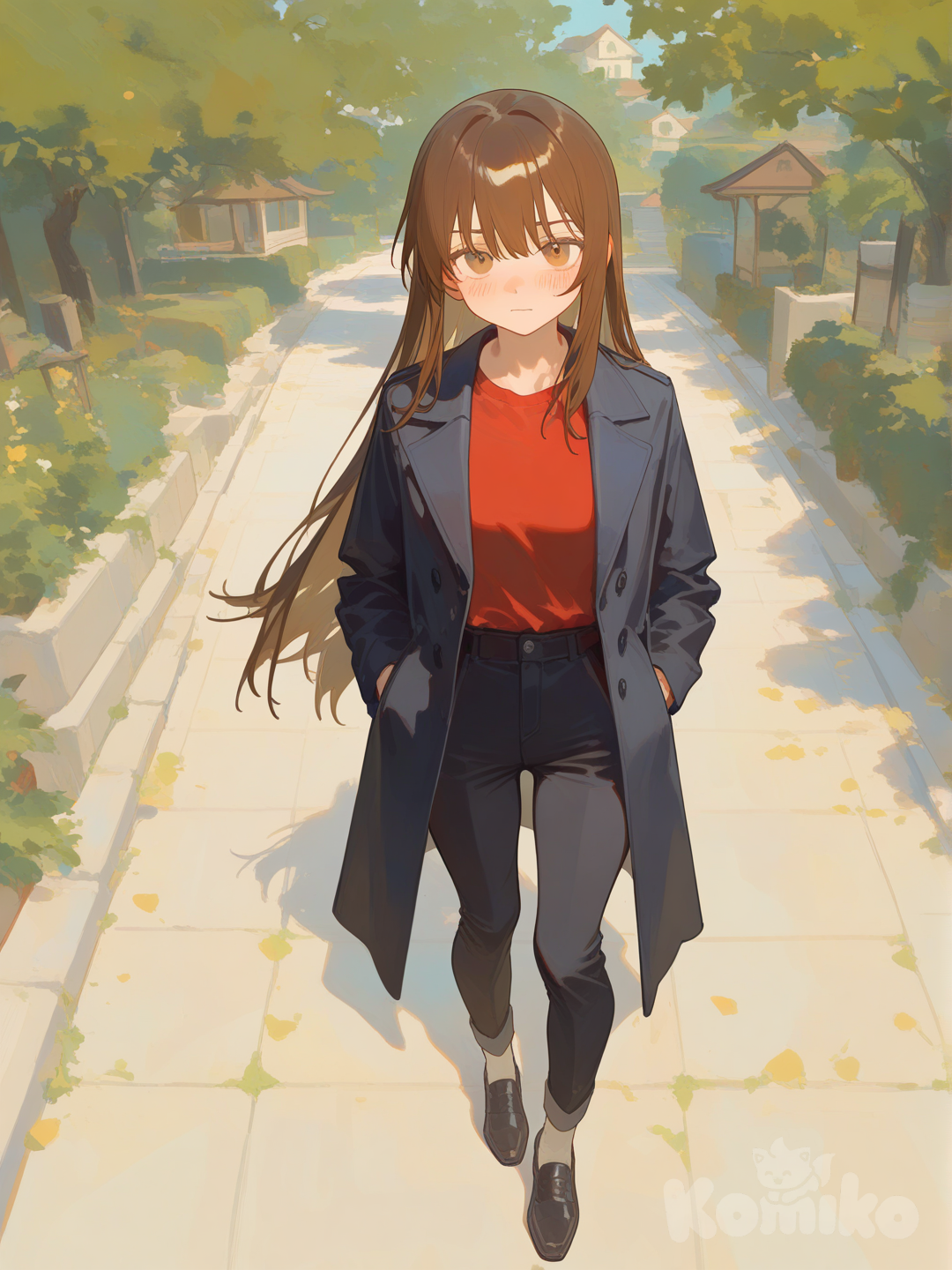 a anmie girl hiding her feelings.