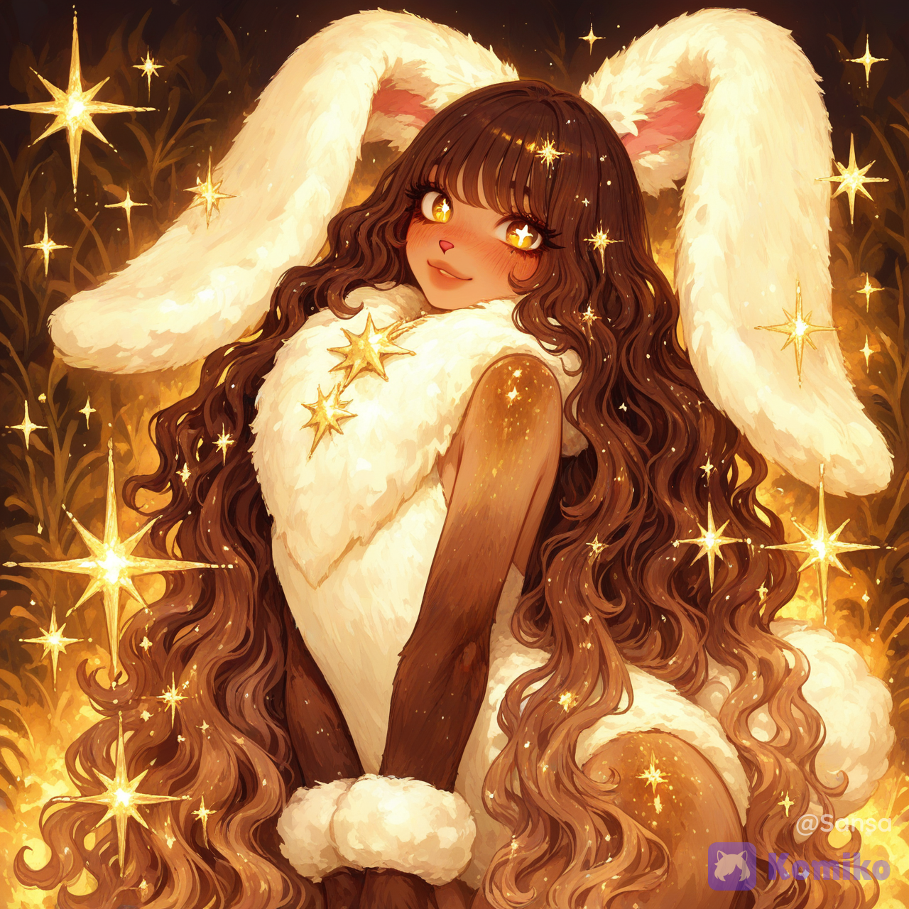 absurdres, ultra 8k, extremely cute kawaii girl, full body, adorable beautiful face, big sparkling eyes, rosy cheeks, making an ultra cute kawaii expression sticking out her tongue and slightly crossing her eyes playfully, joyful and energetic vibe, wearing a cute outfit, charming pose, soft pastel colors, sparkling effects, heart symbols floating around, highly face and hair, perfect kawaii aesthetic, anime style, maximum cuteness, enchanting and lovable, @meek-meek-lopunny-gHTO[sweet-painting-style], sparkles, sparkle, depth of field, glitter, glittery skin, glimmer, full body