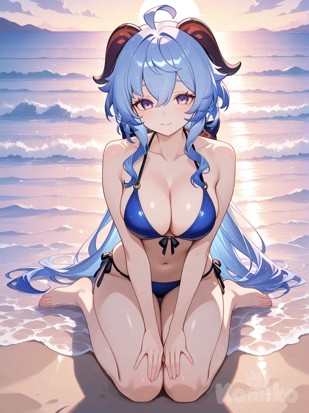 @Ganyu_(Genshin_Impact) ganyu di pantai