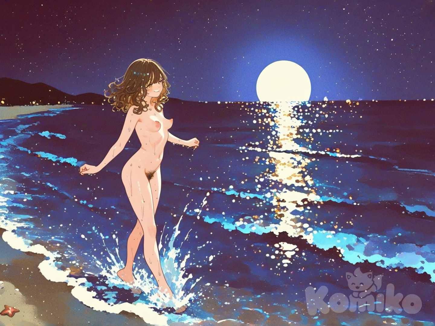 Moonlight Night at the Beach