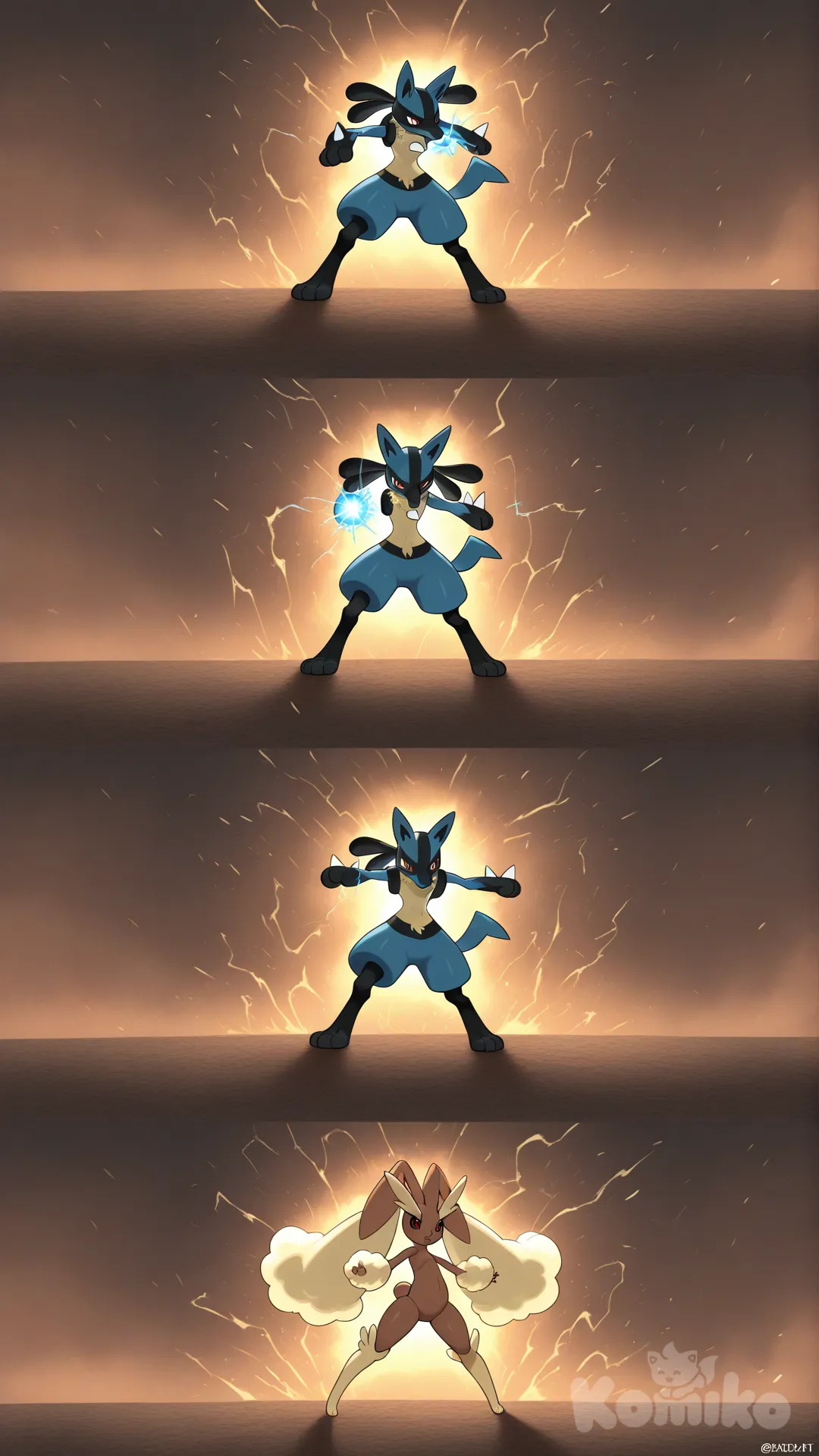 @Lopunny and @Lucario fuse together