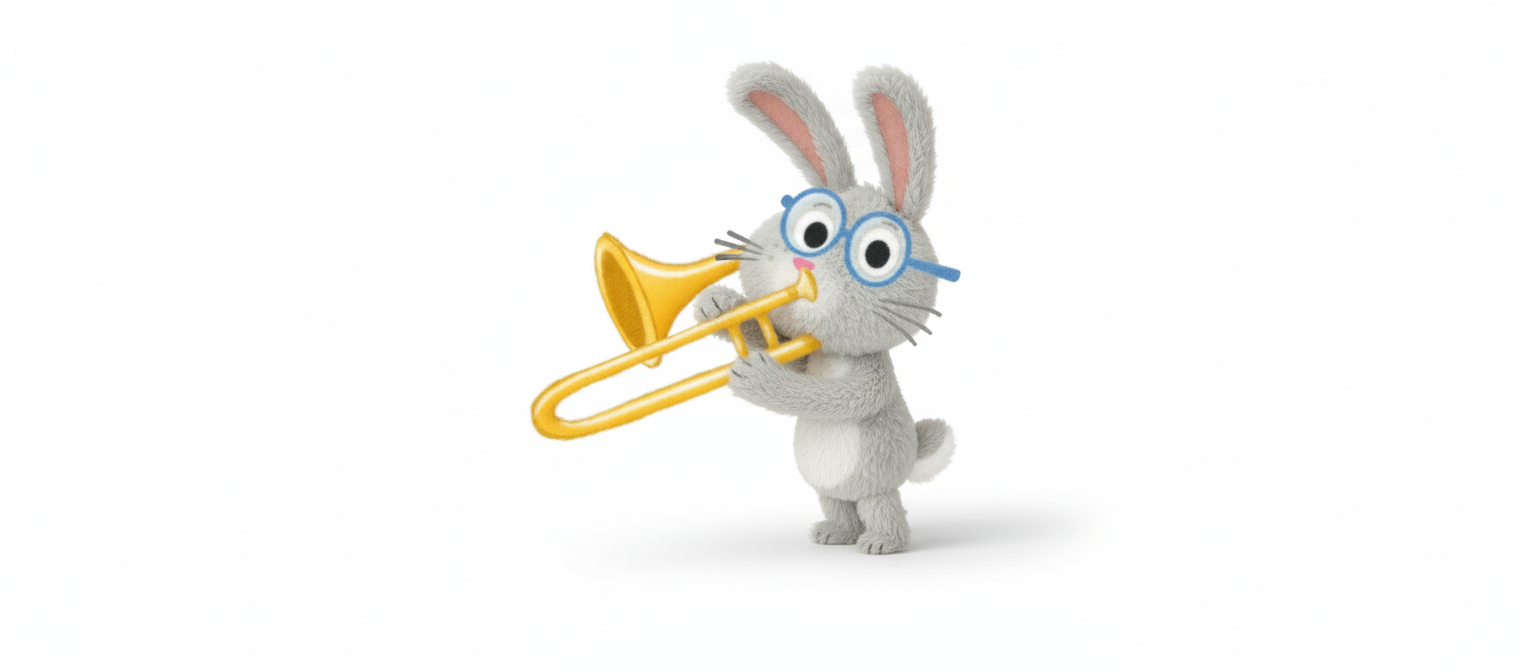 Bunny playing trombone