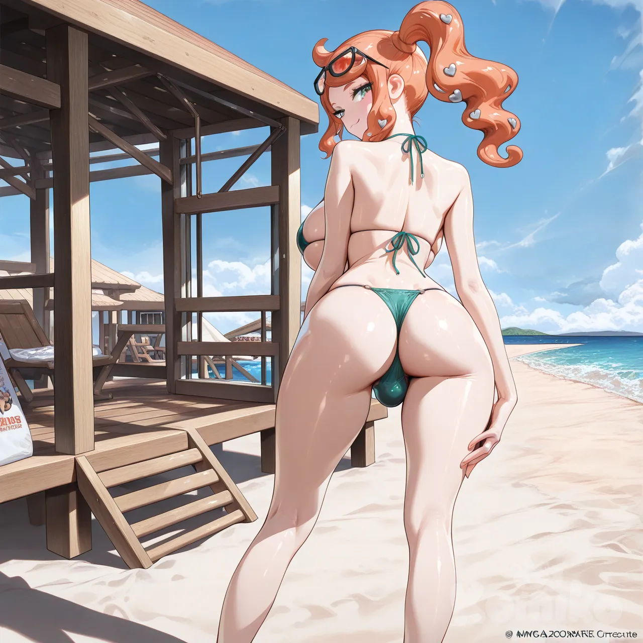 Sonia (Pokemon) futa version beach