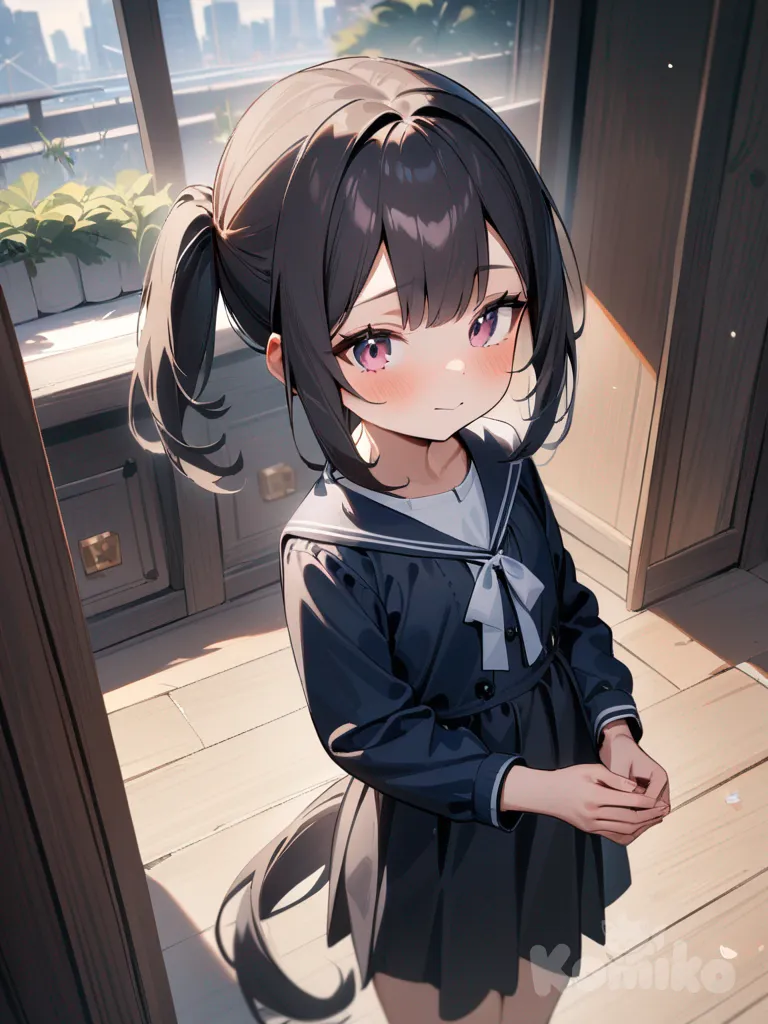 1girl, petite, pony tail
