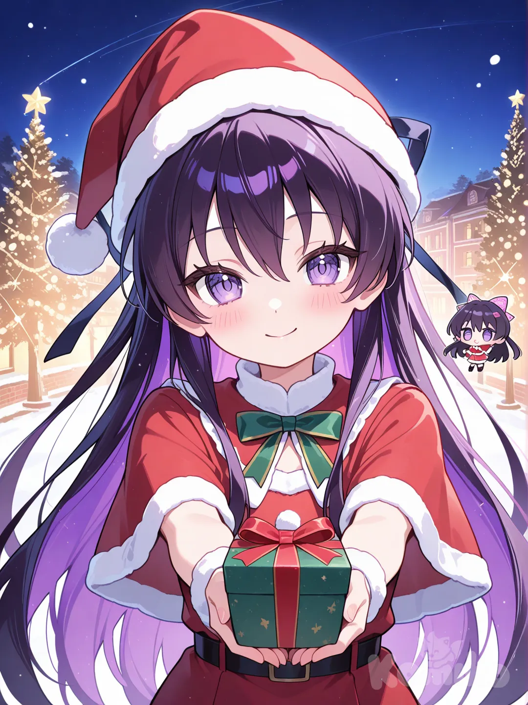 Yatogami Tohka chibi navideña