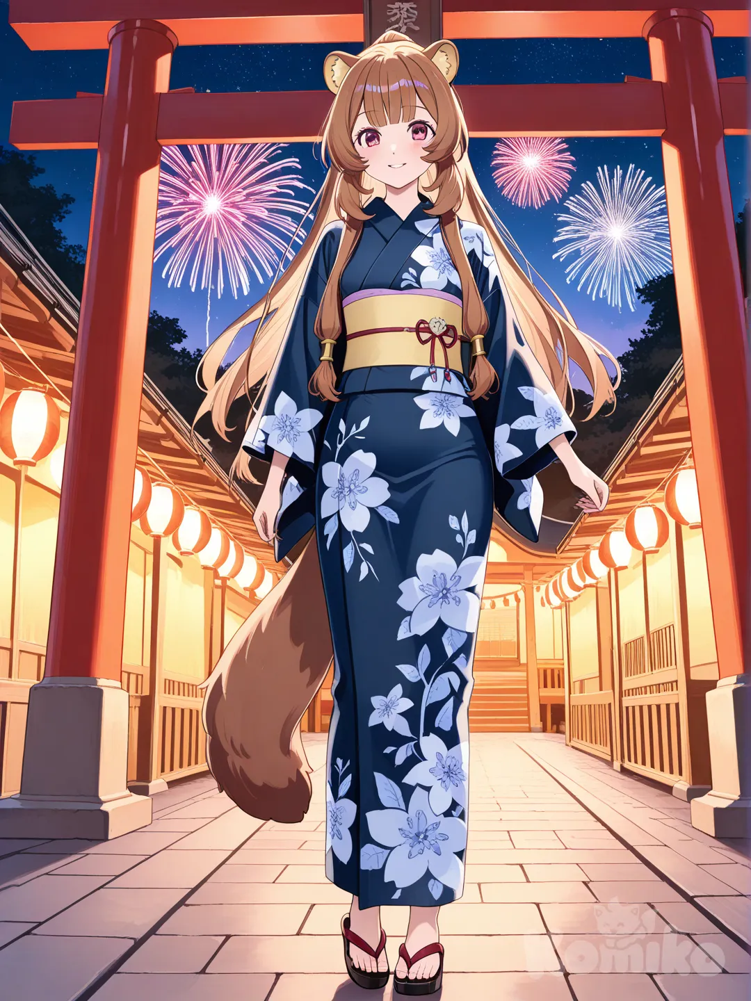 Raphtalia esperando el año nuevo