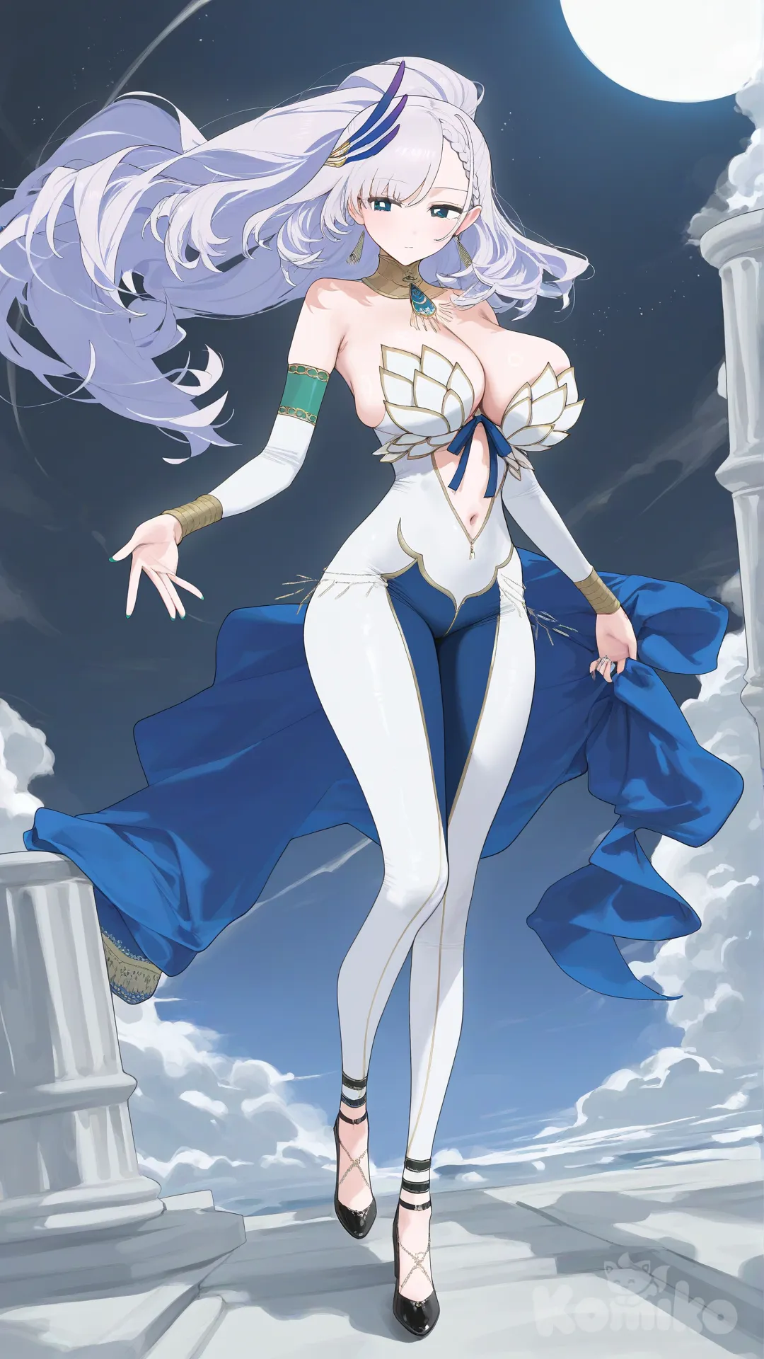 [vibrant-anime-style], pavolia reine, @Pavolia_Reine , 1girl, full body, woman murim warrior grab, body tight clothes, nicely shaped woman body, huge breasts