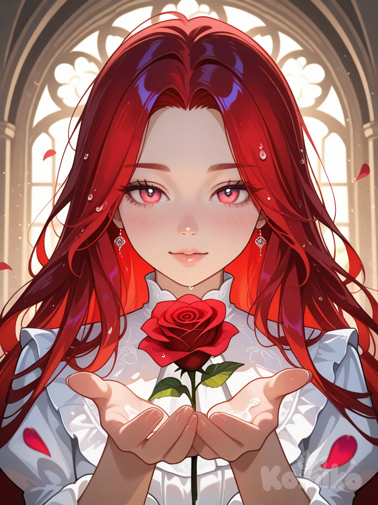 Waifu rosa mágica 🌹✨