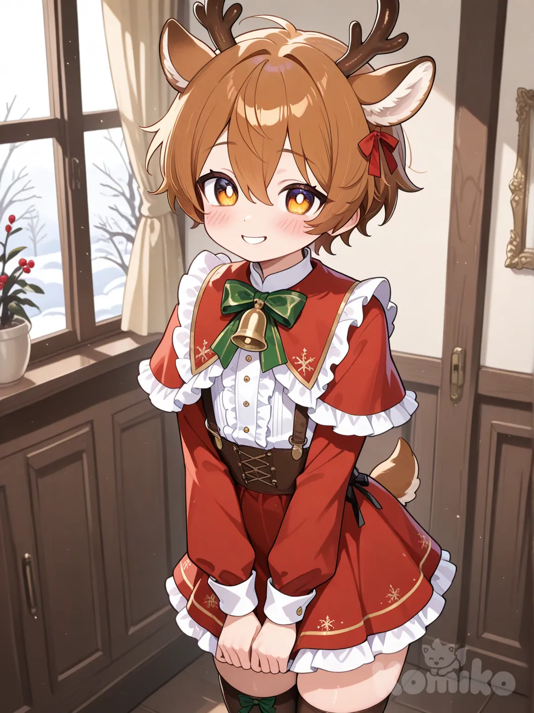 a little femboy reindeer