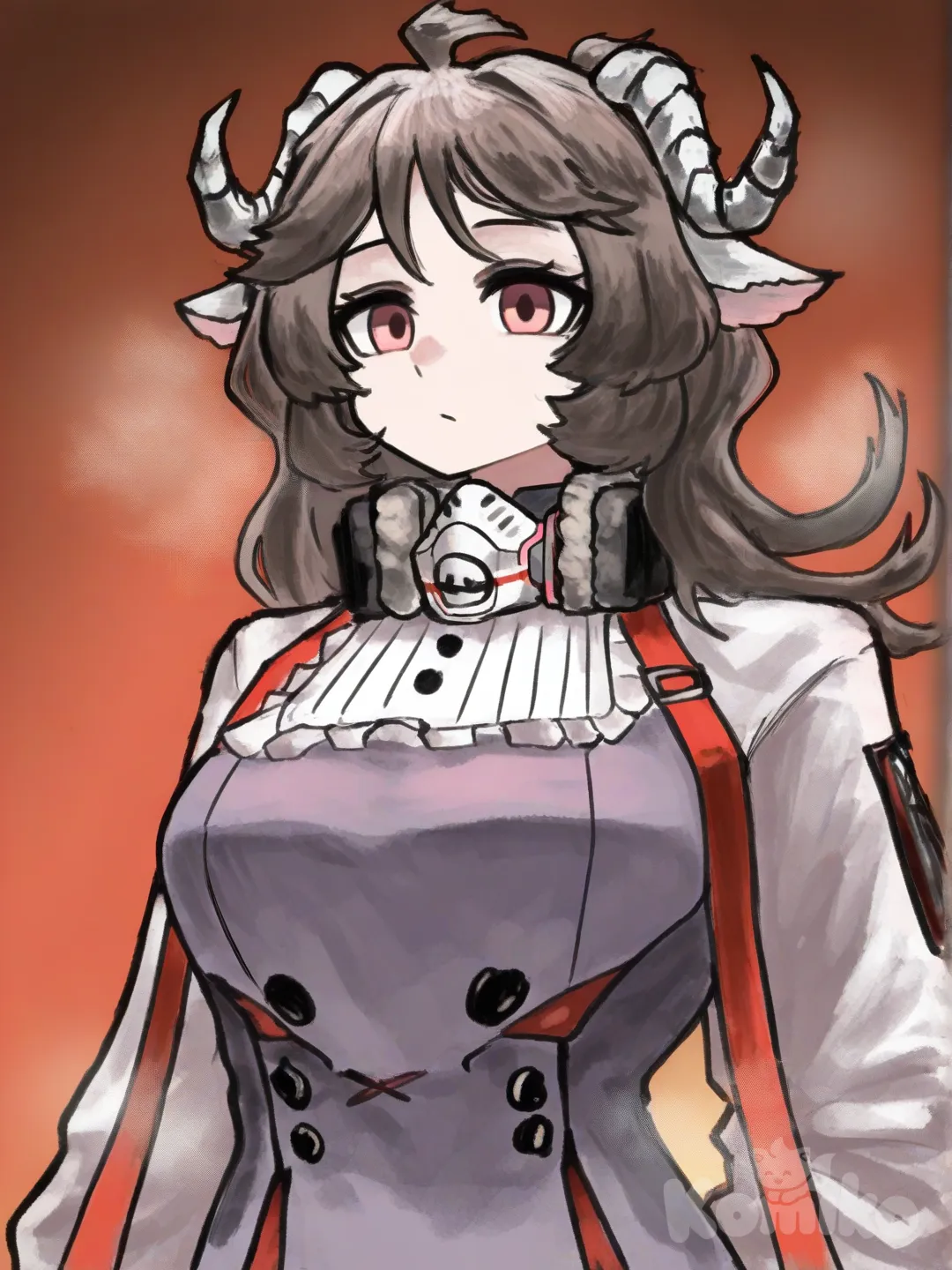 @Eyjafjalla_(Arknights), [sketchy-painterly-style]