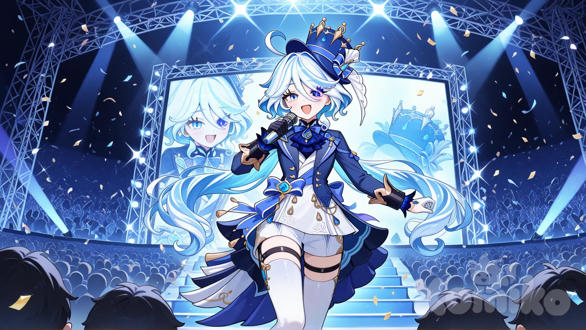 @Furina_(Genshin_Impact) as a spectacular idol